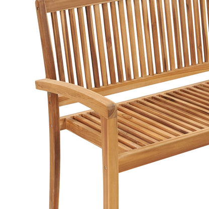 Stohovatelná Zahradní Lavice S Poduškou 128,5 Cm Masivní Teak