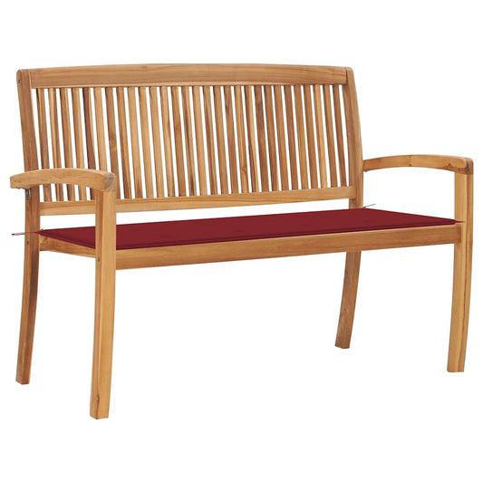 Stohovatelná Zahradní Lavice S Poduškou 128,5 Cm Masivní Teak