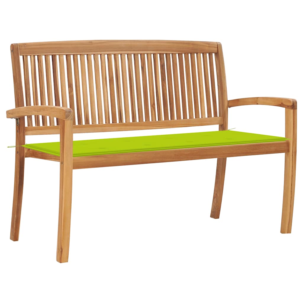 Stohovatelná Zahradní Lavice S Poduškou 128,5 Cm Masivní Teak