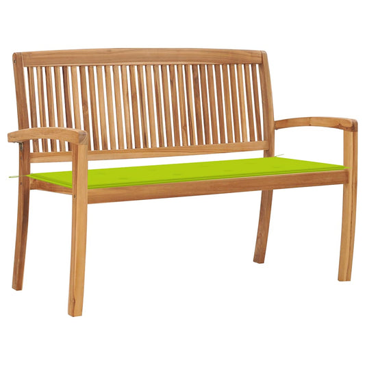 Stohovatelná Zahradní Lavice S Poduškou 128,5 Cm Masivní Teak