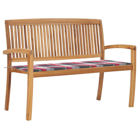 Stohovatelná Zahradní Lavice S Poduškou 128,5 Cm Masivní Teak