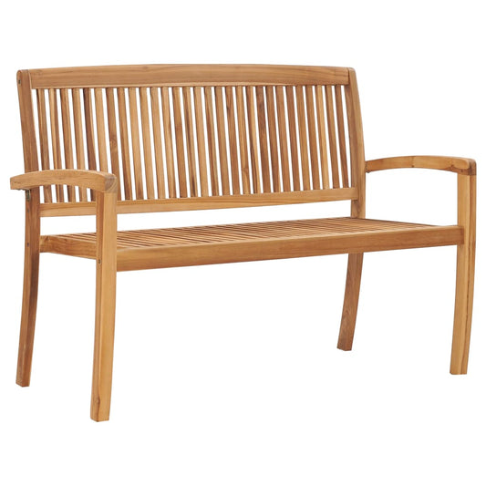 Stohovatelná Zahradní Lavice S Poduškou 128,5 Cm Masivní Teak