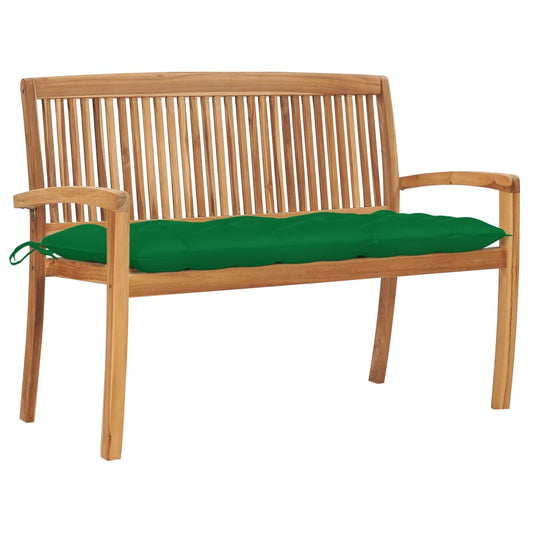 Stohovatelná Zahradní Lavice S Poduškou 128,5 Cm Masivní Teak