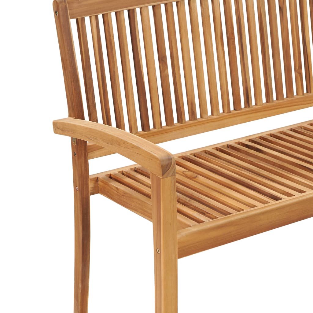 Stohovatelná Zahradní Lavice S Poduškou 128,5 Cm Masivní Teak