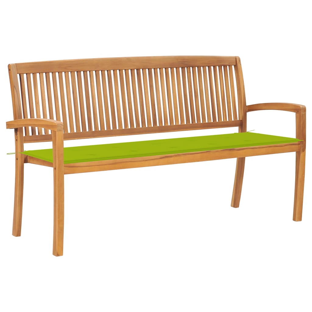 Stohovatelná Zahradní Lavice S Poduškou 159 Cm Masivní Teak