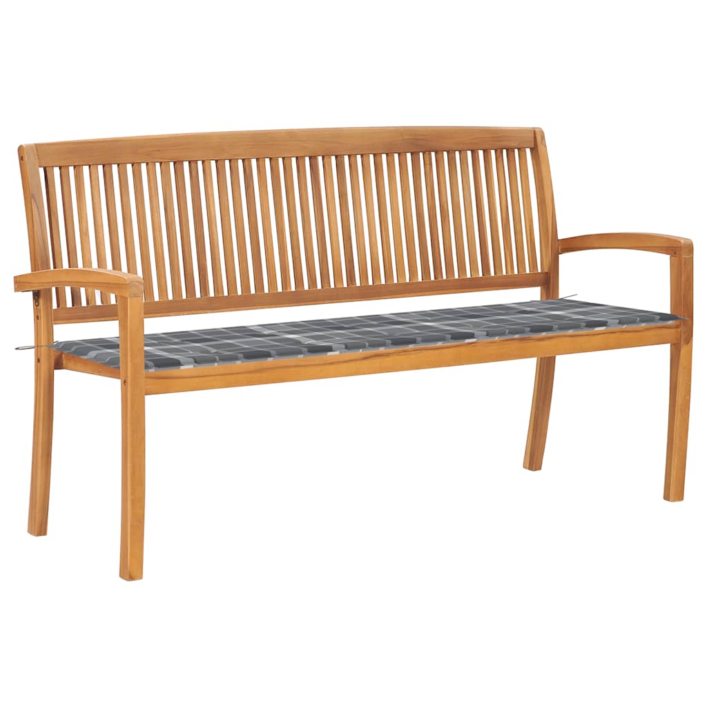 Stohovatelná Zahradní Lavice S Poduškou 159 Cm Masivní Teak