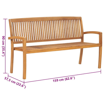 Stohovatelná Zahradní Lavice S Poduškou 159 Cm Masivní Teak