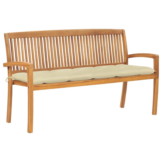 Stohovatelná Zahradní Lavice S Poduškou 159 Cm Masivní Teak