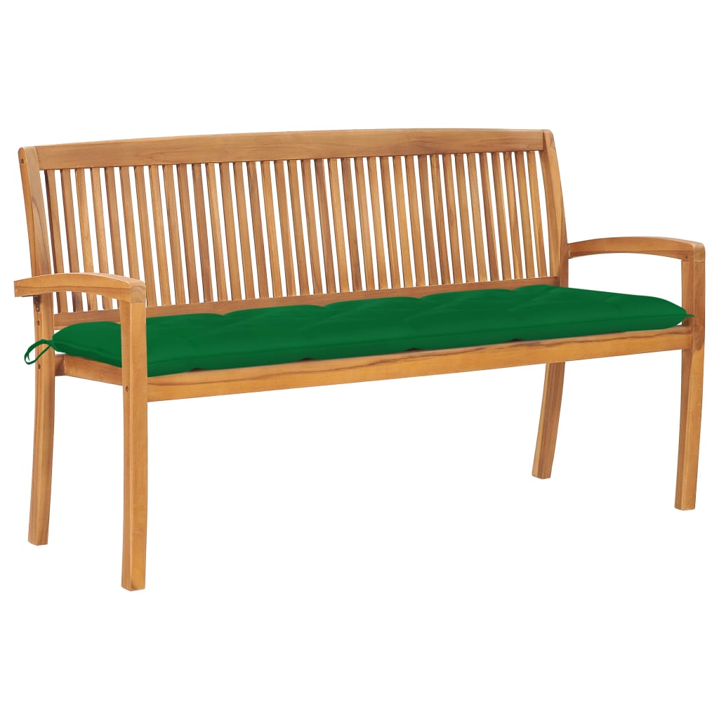 Stohovatelná Zahradní Lavice S Poduškou 159 Cm Masivní Teak