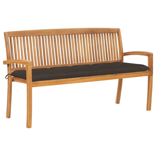 Stohovatelná Zahradní Lavice S Poduškou 159 Cm Masivní Teak