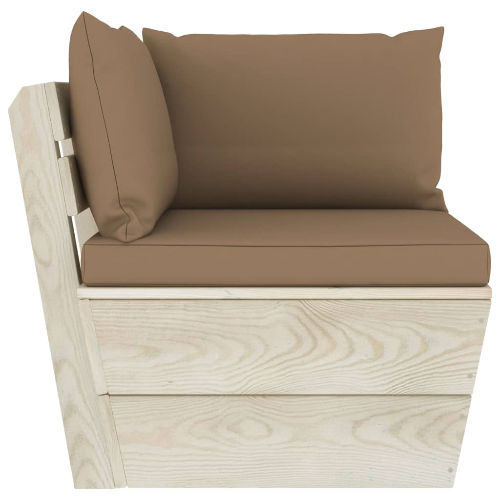 6Dílná Zahradní Sedací Souprava Z Palet + Podušky Smrkové Dřevo