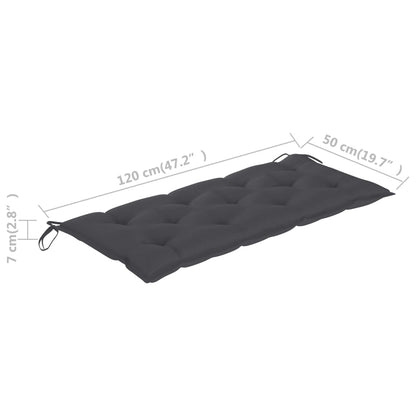 Zahradní Lavice S Poduškou 120 Cm Masivní Akáciové Dřevo