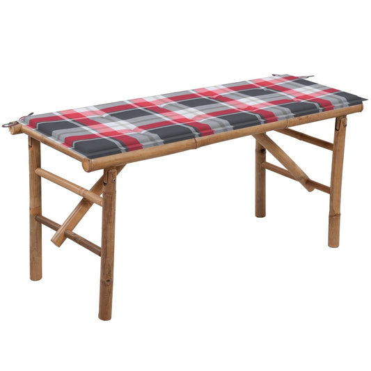 Skládací Zahradní Lavice S Poduškou 118 Cm Bambus