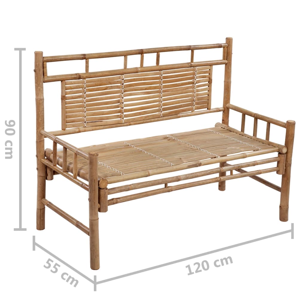 Zahradní Lavice S Poduškou 120 Cm Bambus