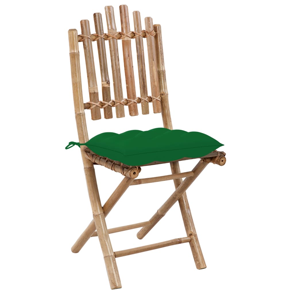5Dílný Skládací Zahradní Jídelní Set S Poduškami Bambus