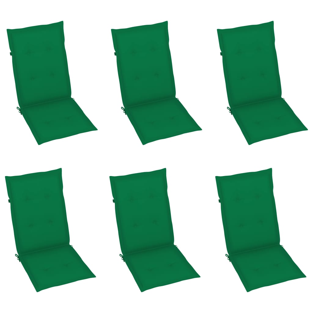 Skládací Zahradní Židle S Poduškami 6 Ks Masivní Akácie