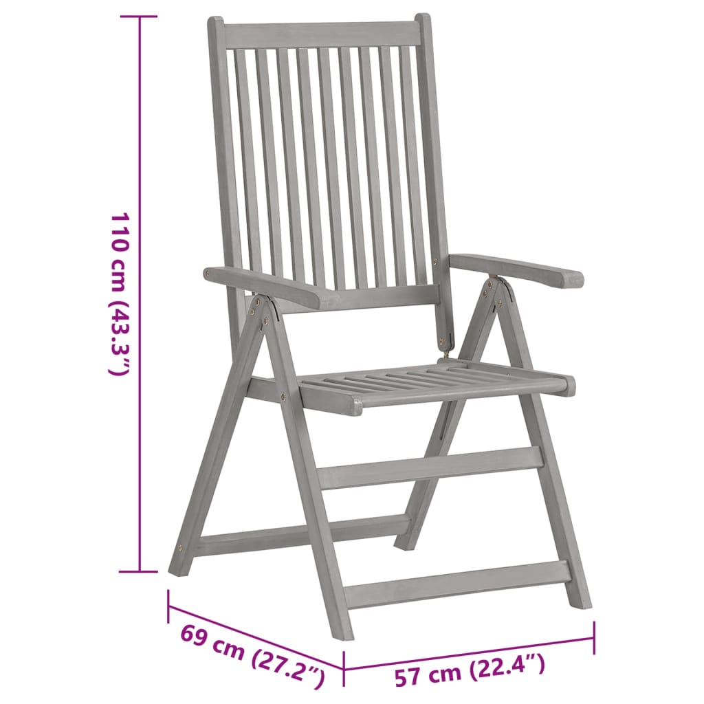 Zahradní Polohovací Židle S Poduškami 3 Ks Masivní Akácie
