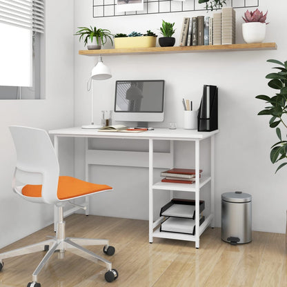 Pc Stůl Bílý 105 X 55 X 72 Cm Mdf A Kov