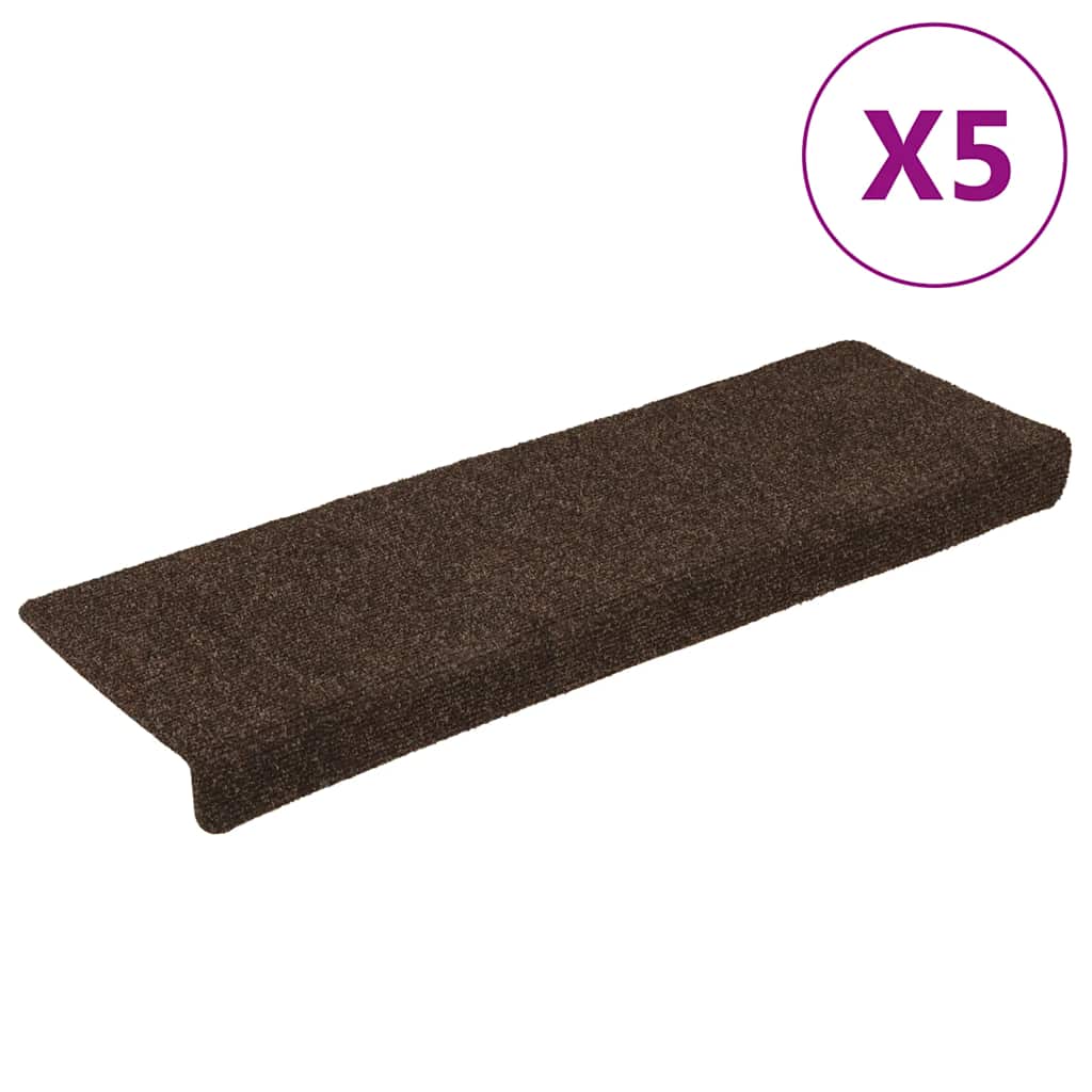Schodové Rohože Samolepicí 15 Ks 65 X 21 X 4 Cm Tmavě Šedé S Obdélníkovým Okrajem