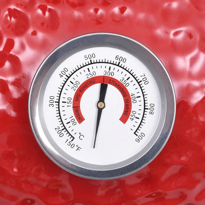 Zahradní Gril A Udírna 2 V 1 Kamado Keramický 56 Cm Červený