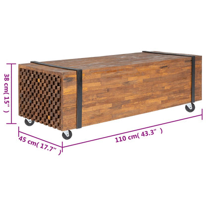 Konferenční Stolek 110 X 45 X 38 Cm Masivní Teakové Dřevo