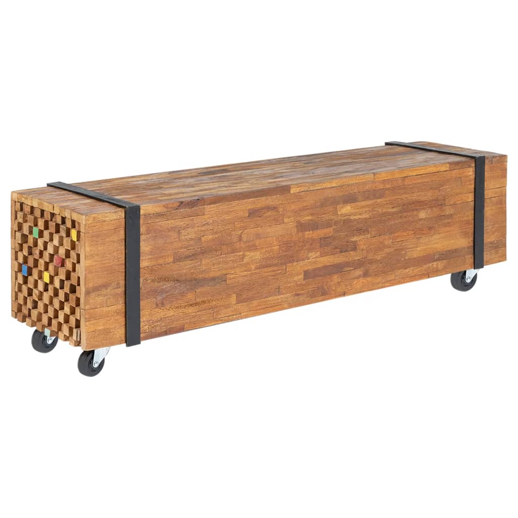 Tv Stolek 110 X 30 X 32,5 Cm Masivní Teakové Dřevo
