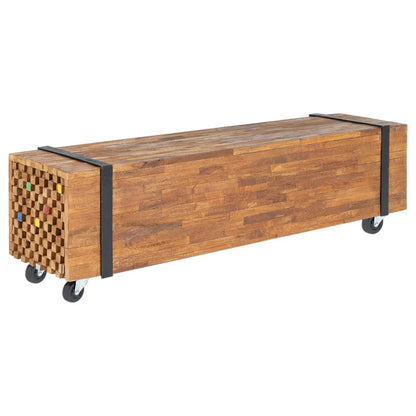 Tv Stolek 110 X 30 X 32,5 Cm Masivní Teakové Dřevo