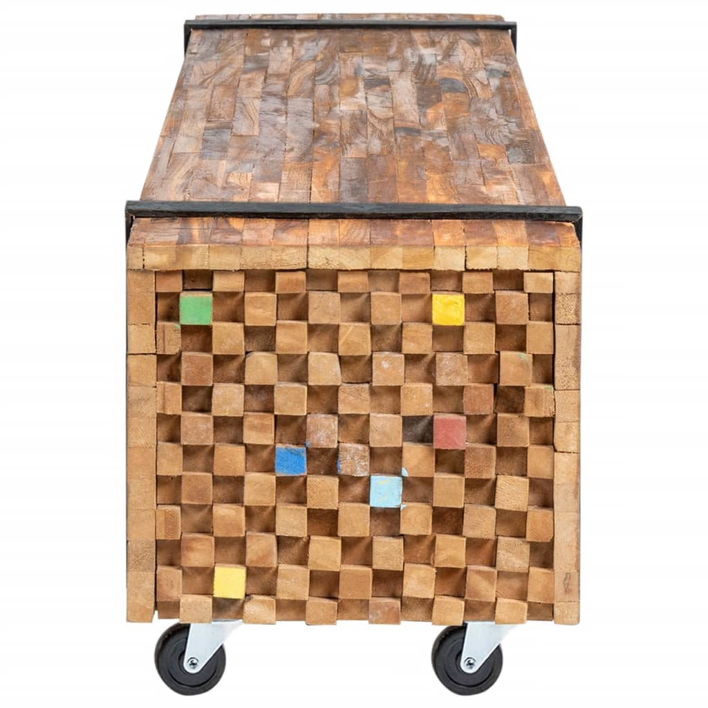 Tv Stolek 110 X 30 X 32,5 Cm Masivní Teakové Dřevo