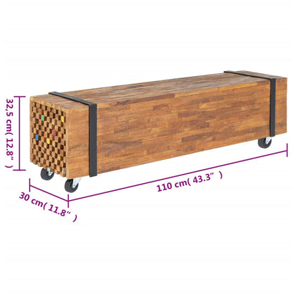 Tv Stolek 110 X 30 X 32,5 Cm Masivní Teakové Dřevo
