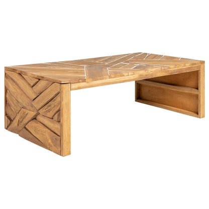 Konferenční Stolek Erozní Masivní Teak 110 X 35 X 38 Cm