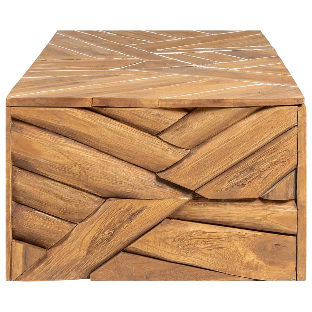 Konferenční Stolek Erozní Masivní Teak 110 X 35 X 38 Cm