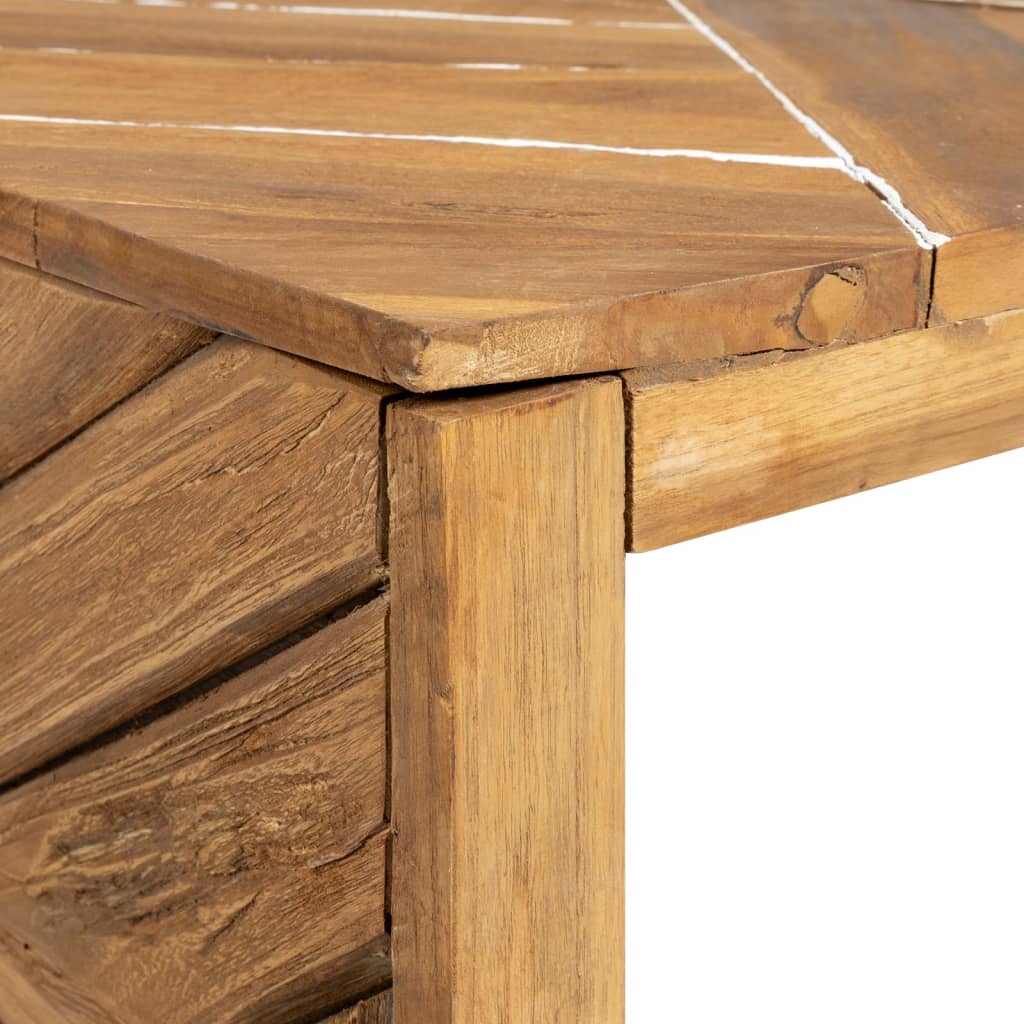 Konferenční Stolek Erozní Masivní Teak 110 X 35 X 38 Cm