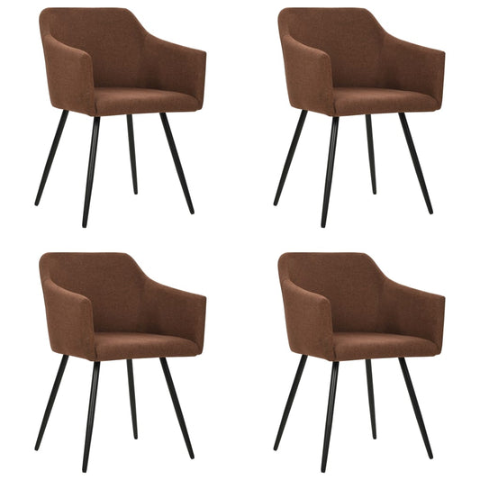 Jídelní Židle 4 Ks Hnědé Textil