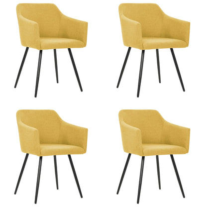 Jídelní Židle 4 Ks Žluté Textil