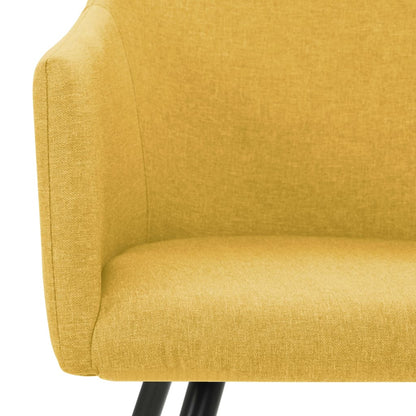 Jídelní Židle 4 Ks Žluté Textil