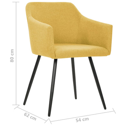 Jídelní Židle 4 Ks Žluté Textil
