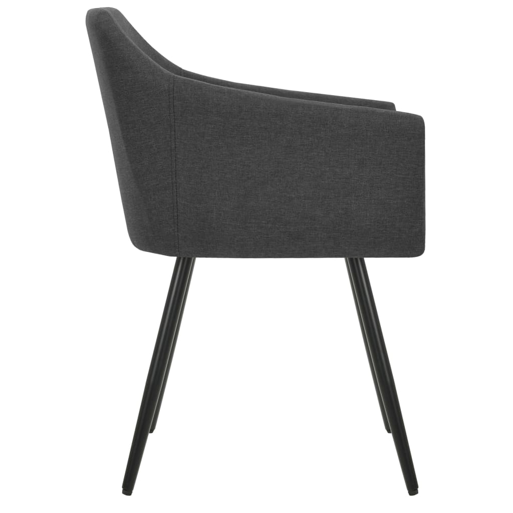 Otočné Jídelní Židle 6 Ks Tmavě Šedé Textil