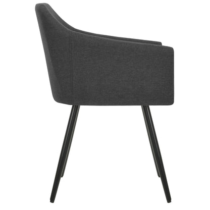Otočné Jídelní Židle 6 Ks Tmavě Šedé Textil