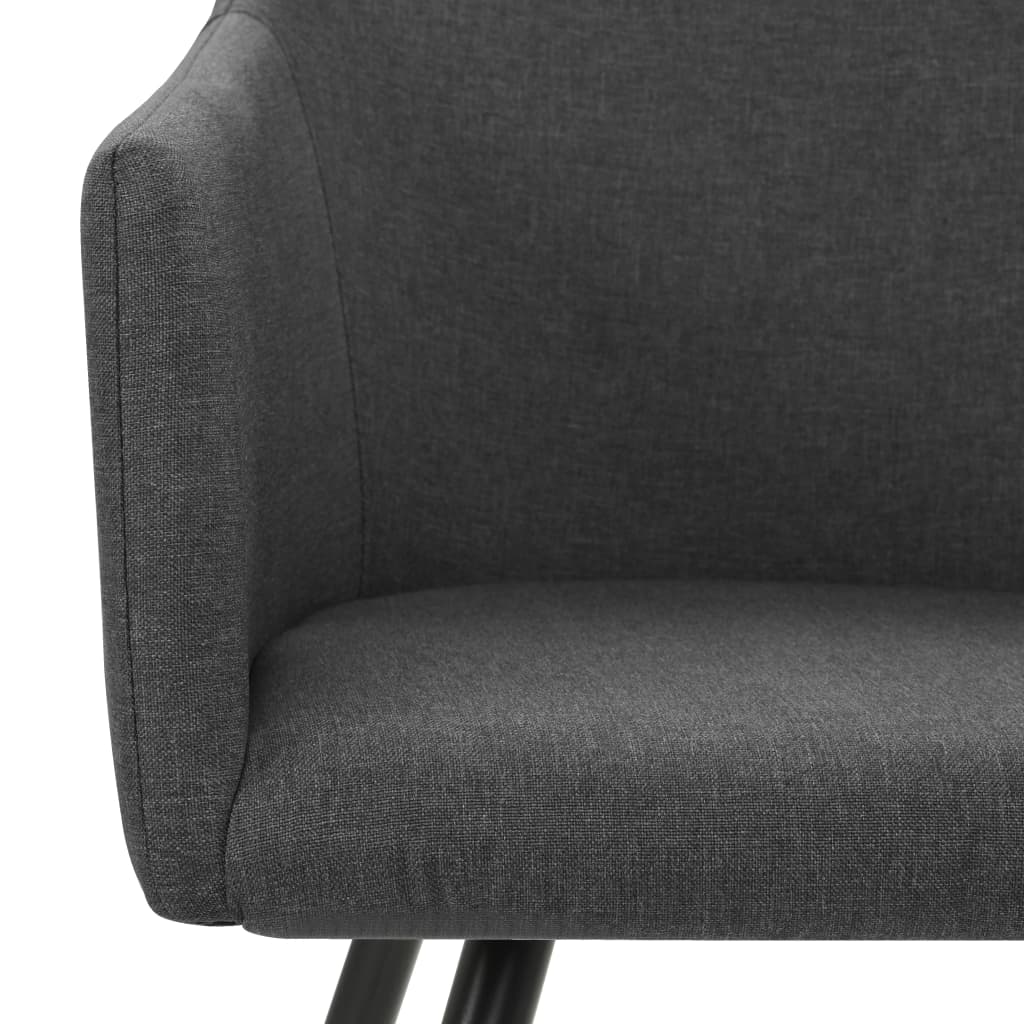 Otočné Jídelní Židle 6 Ks Tmavě Šedé Textil