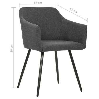 Otočné Jídelní Židle 6 Ks Tmavě Šedé Textil