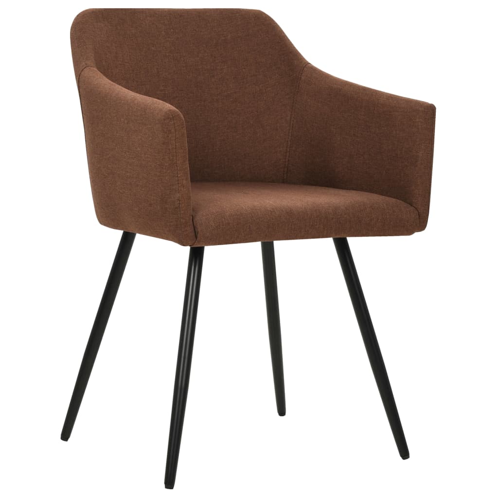 Jídelní Židle 6 Ks Hnědé Textil