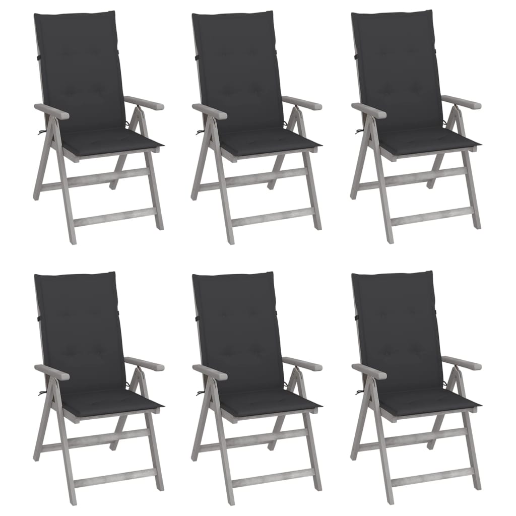 Zahradní Polohovací Židle S Poduškami 6 Ks Masivní Akácie