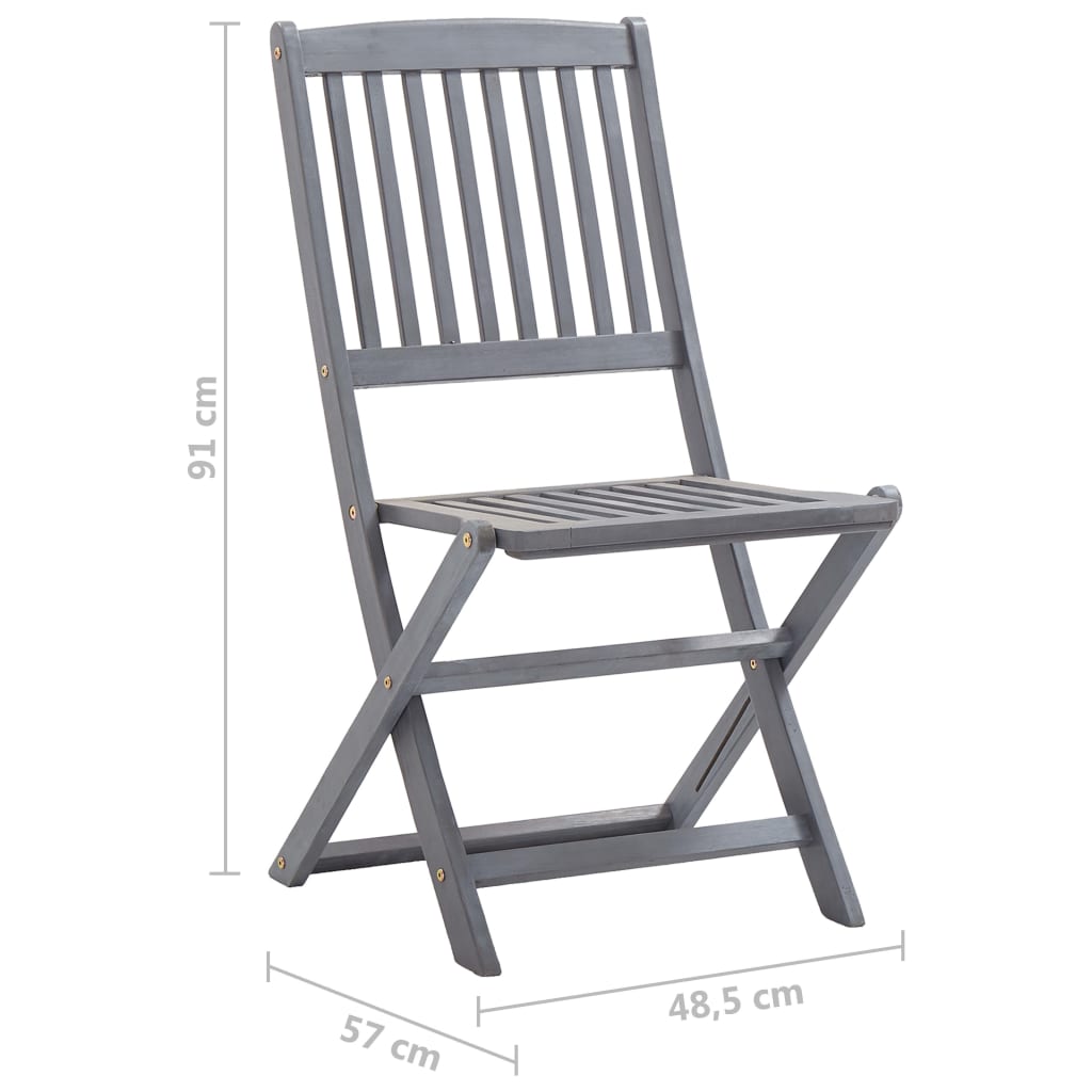 Skládací Zahradní Židle S Poduškami 6 Ks Masivní Akáciové Dřevo