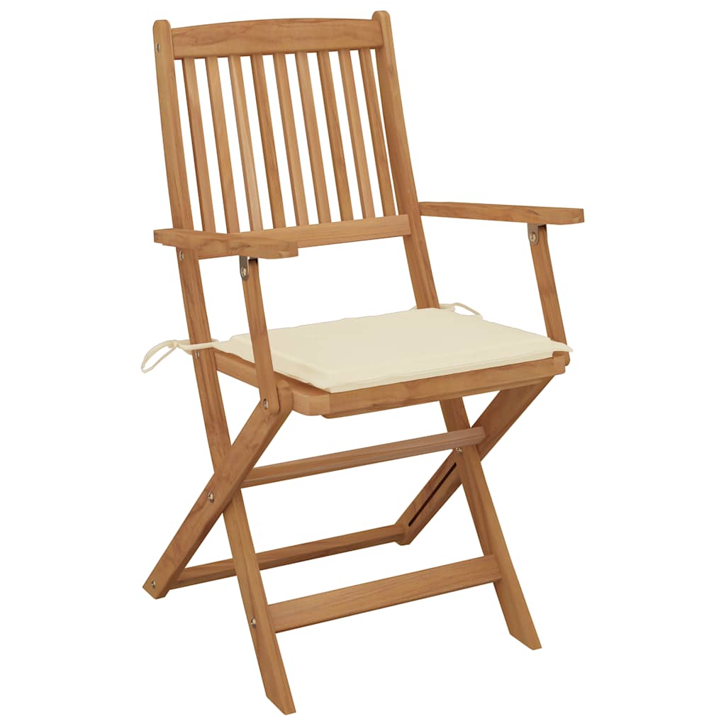 Skládací Zahradní Židle S Poduškami 6 Ks Masivní Akáciové Dřevo