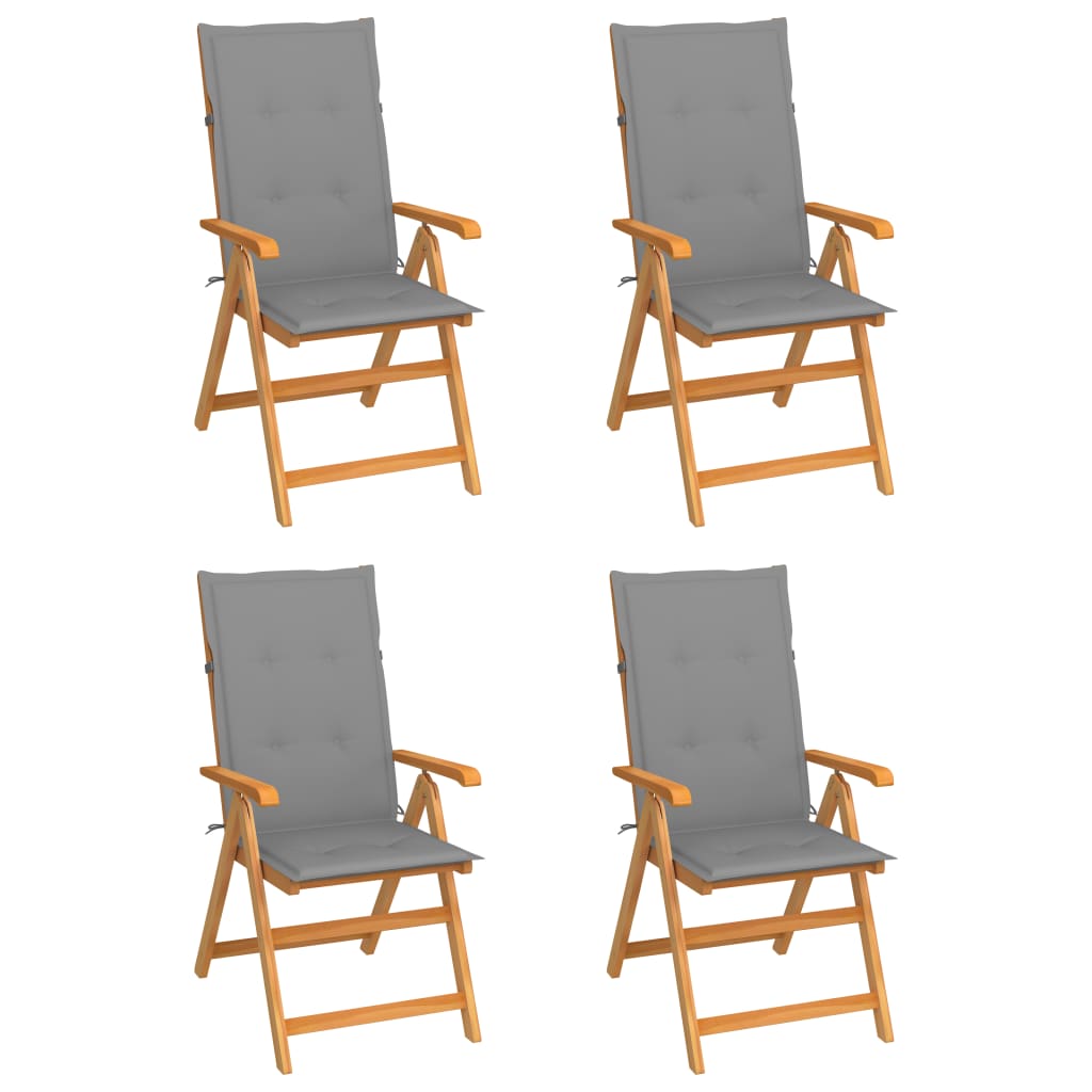 Zahradní Židle 4 Ks Černé Podušky Masivní Teak