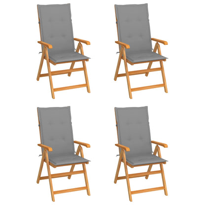 Zahradní Židle 4 Ks Černé Podušky Masivní Teak