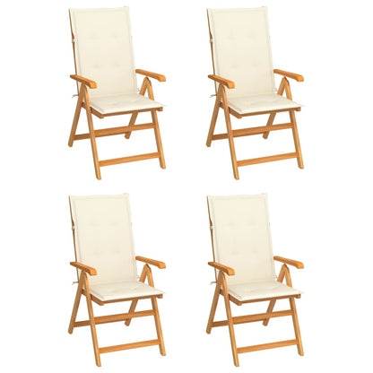 Zahradní Židle 4 Ks Černé Podušky Masivní Teak