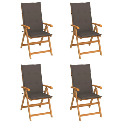 Zahradní Židle 4 Ks Černé Podušky Masivní Teak
