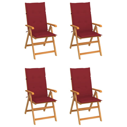 Zahradní Židle 4 Ks Černé Podušky Masivní Teak