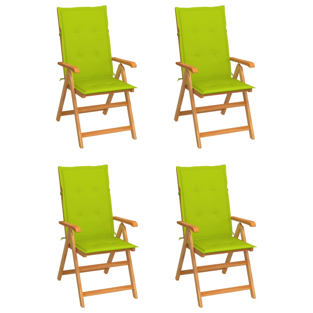 Zahradní Židle 4 Ks Černé Podušky Masivní Teak